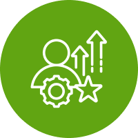 Growth and achievement illustration on green background